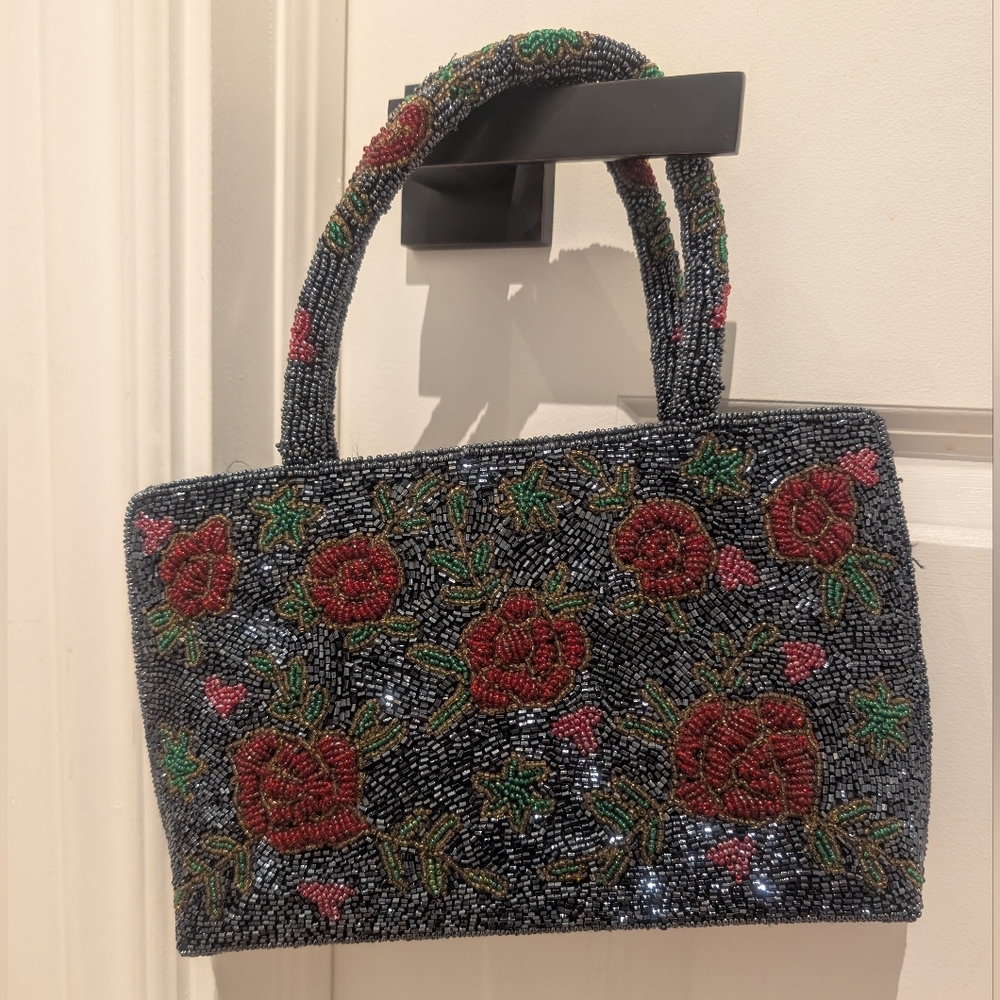 Vintage Beaded Floral Handbag